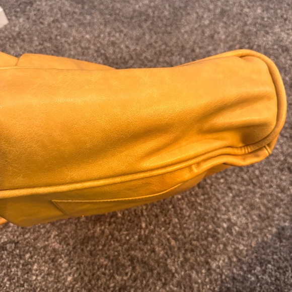 Mustard Yellow‎ Faux Leather Urban Expressions Work Tote Purse Bag - Picture 6 of 7